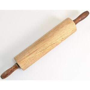Extra Large Wood Rolling Pin With Handles 21" Heavy Duty Great Condition